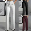 European and American cross-border 2025 new women's high-waisted, draped, straight-cut, simple suit pants for women 1