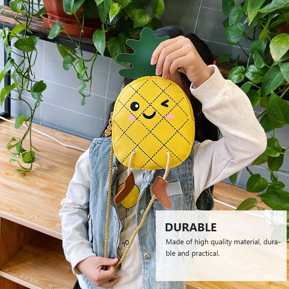 Yellow Pineapple Coin Purse Fashionable Crossbody Bag Lightweight Storage Pouch Travel HOLDERS Mini Fruit Pineapple Bag