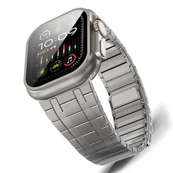 Sleek Magnetic Stainless Steel Watch Band - Premium Metal Strap - Series987 45mm (Titanium color)