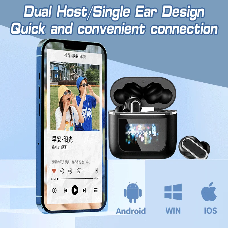 

MeCool YX27 LCD Touch Screen ANC HD Business Calls Wireless Earphones TWS Noise Cancelling Earbud Bluetoth 5.3 Long Endurance