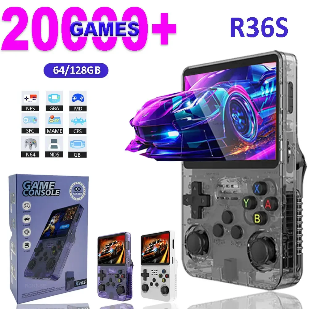 

R36S Game Console 128G 64G Retro Games 3.5 Inch IPS Screen Video Game Consoles Linux Open Source System Portable Video Player
