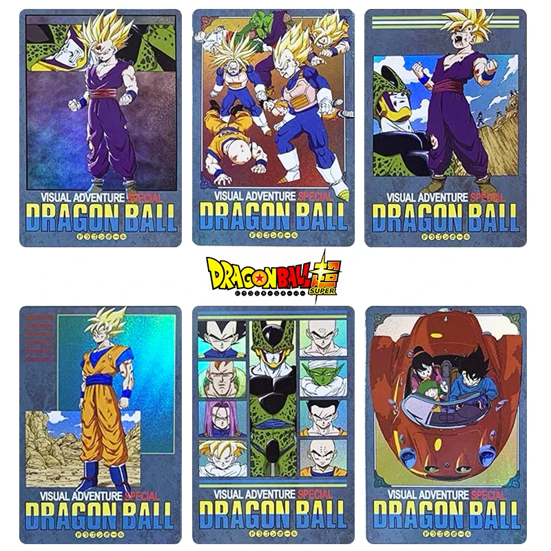 

DIY Dragon Ball 6pcs/set Collection card Anime Son Goku krillin Bronzing flash card Piccolo Chichi Game card toys Christmas gift