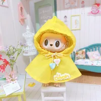 1PC 17cm Labubu Clothes Cute Mini Plush Doll's Outfit Accessories Jumpsuit Hooded Sweater Poncho for Labubu Dolls Fans Gift 2