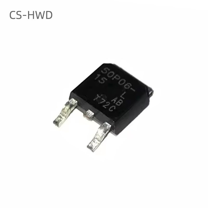 10PCS/LOT SUD50P06-15L SUD50P06 50P06 50A 60V SUD50P06-15L-E3  SMD TO-252L P-Channel MOSFET Transistor New Good Quality Chipset