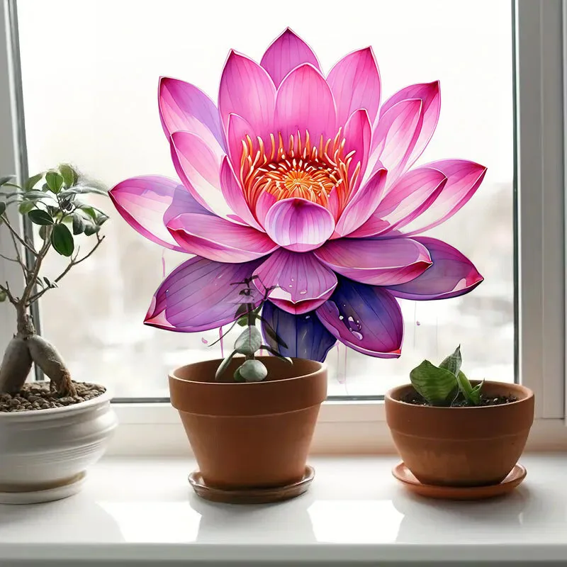 Gorgeous Lotus Toilet Stickers Decoration for Living Room, Wall, Bedroom, and Home Decor Car Decals Self-Adhesive