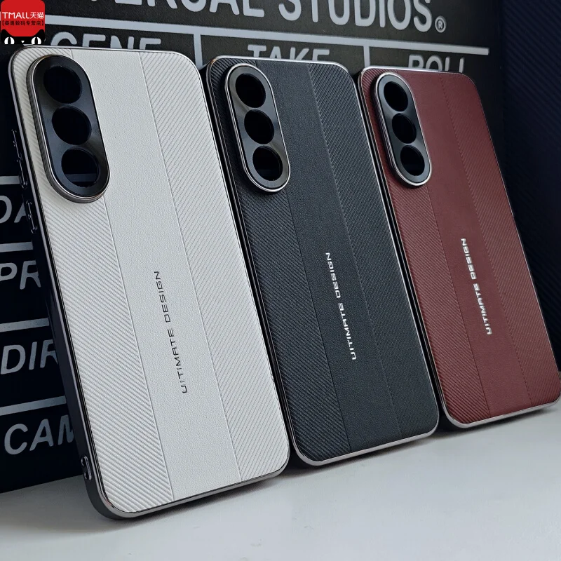 Luxury Plating Hard PU Leather Protective Back Cover Case