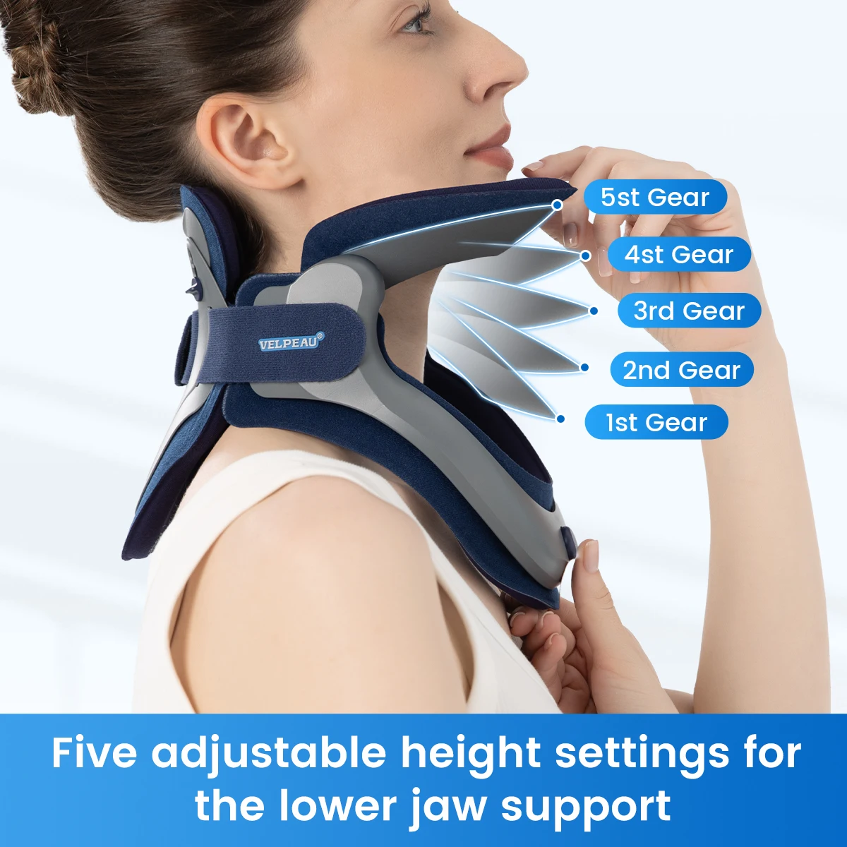 VELPEAU Neck Traction Device Adjustable for Cervical Vertebra Pain and Decompression Neck Stretcher Support for Men & Women