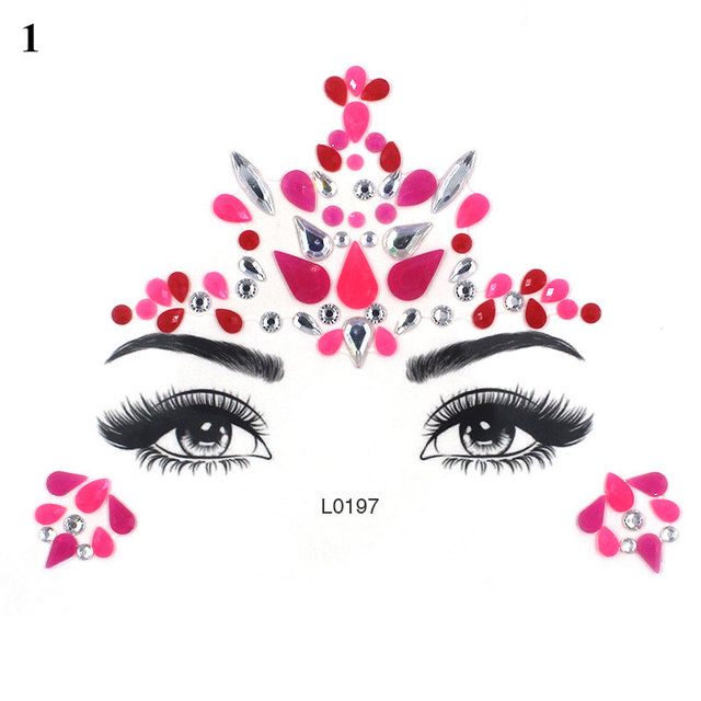 Crystal Tattoo Sticker Drill Stickers Eyes Sticker Party Face Stickers Face Decoration Diamond Masquerade Temporary Tattoo