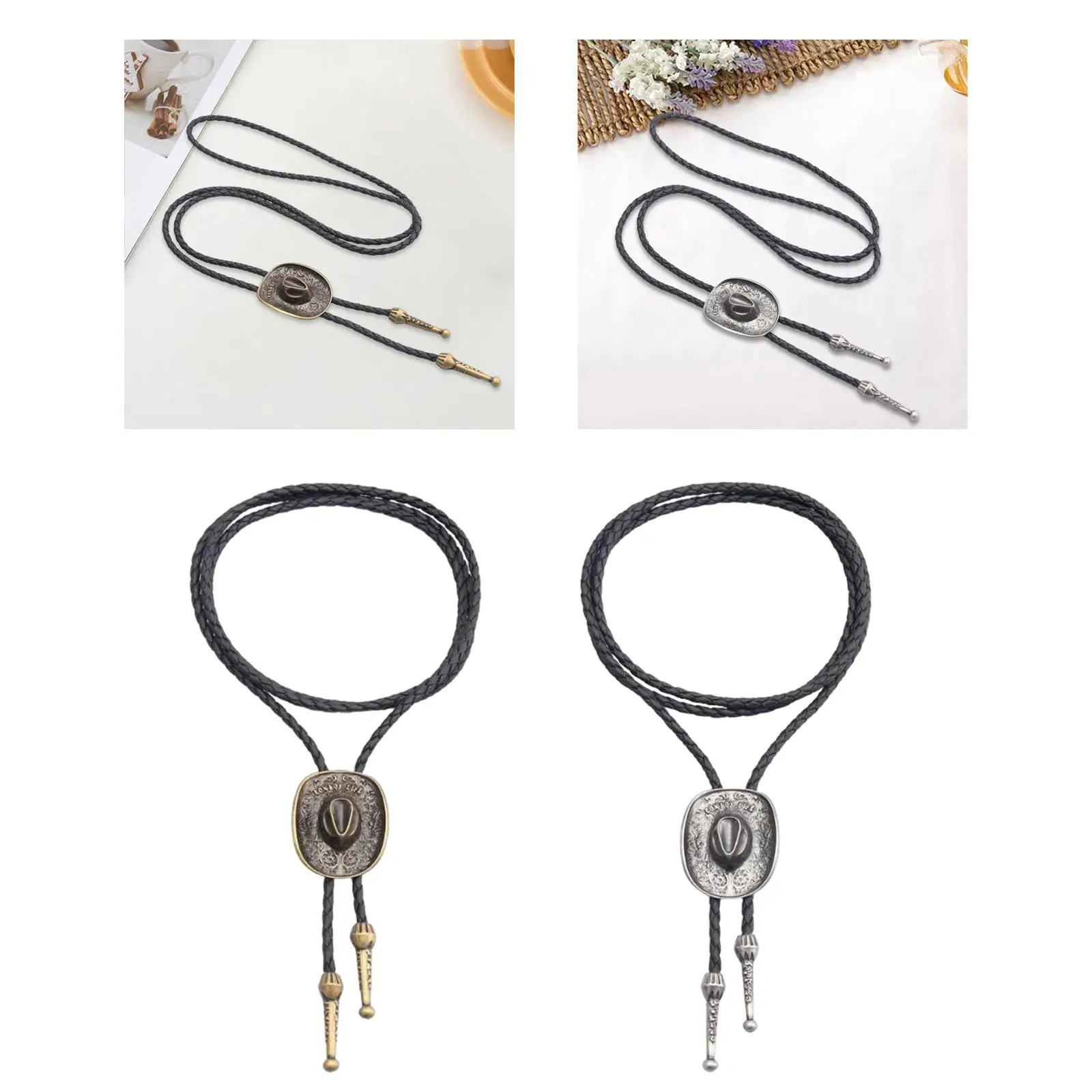 Classic Western  Hat Bolo Tie - Stylish Neckwear for Men`s Birthday Celebration