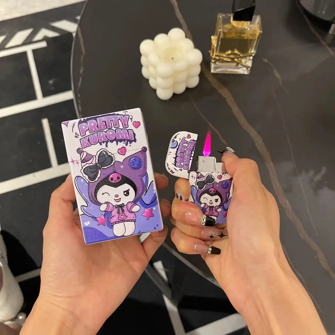 

Sanrio HelloKitty сигарета чехол экшн Аниме фигурки Mymelody Cinnamoroll почтовая сигарета чехол милые дымчатые украшения подарки