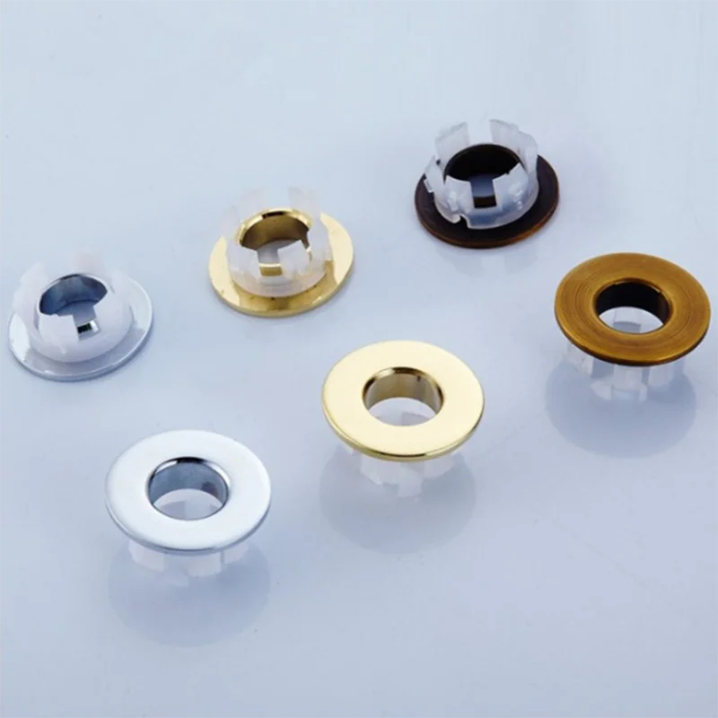 Sink Overflow Cover Bathroom Basin Faucet Sink Overflow Cover Brass Six Foot Ring Insert Replacement Hole Cover Cap Chrome Trim Bathroom Accessories