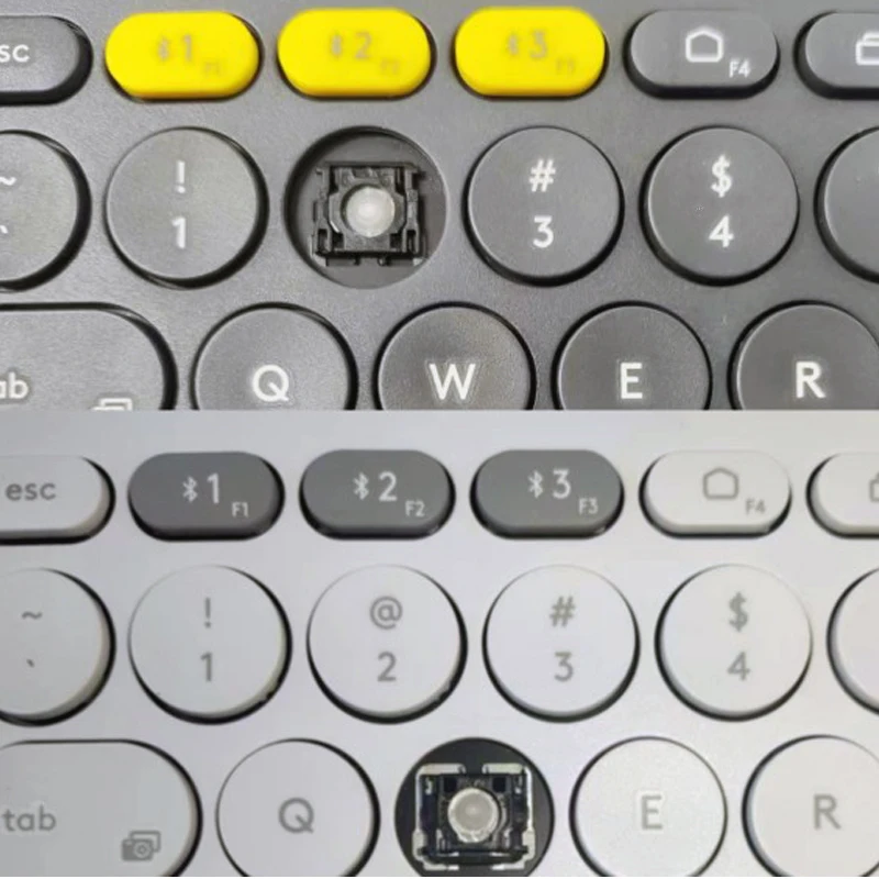 Substituição Dobradiça Tampa Chave Borracha Pad para Logitech K380 Teclado Preto e Branco