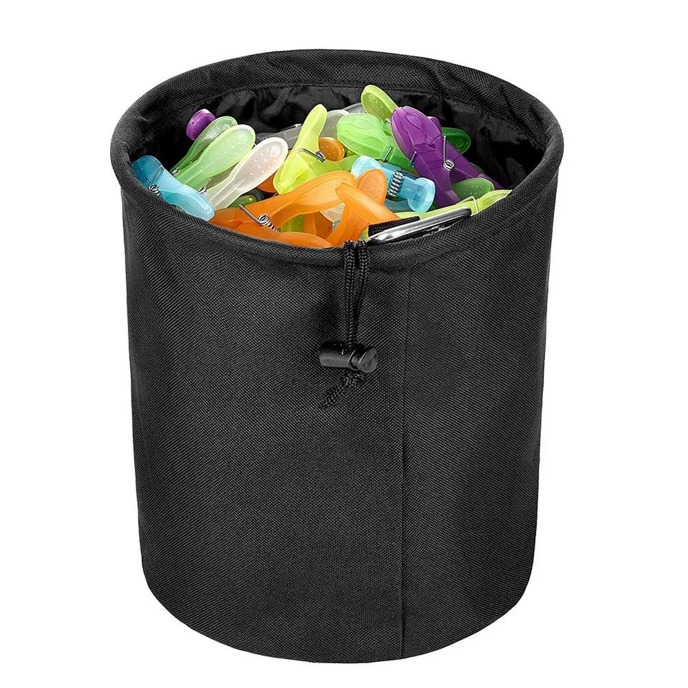 Description Picture 3 of itemHanging Clothespin Bag For Clothes Pin Pins Storage Drawstring Laundry Sturdy Storage Bag Waterproof Clothespin Organizer Bag