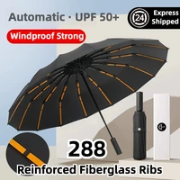 Stormproof Windproof Automatic Umbrella,288 Reinforced Fiberglass Ribs, Sun UV UPF50+ Protect, Compact Folding Rain Umbrella Men (v1.12.4)