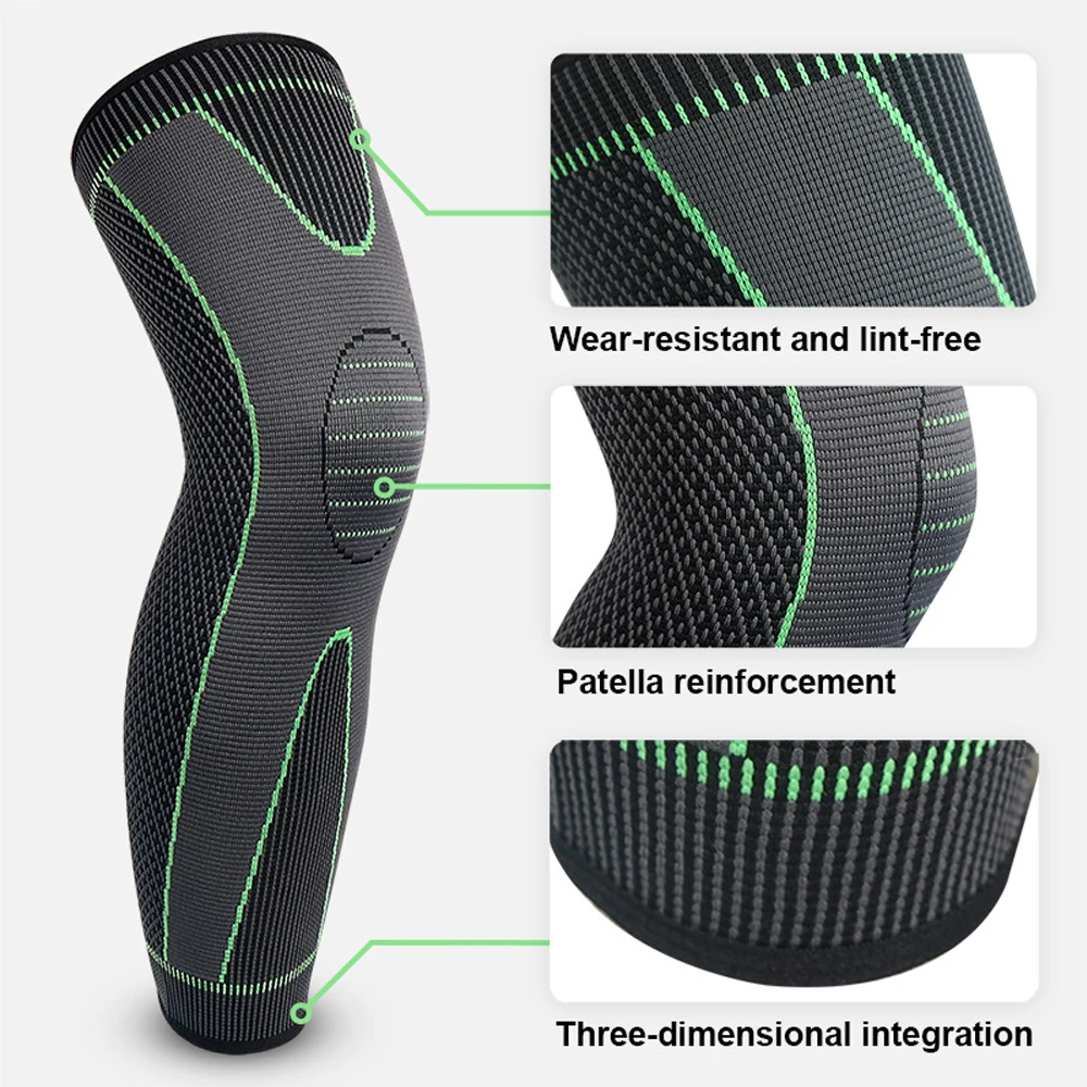 1 Pcs Sports Full Leg Sleeves Long Compression Knee Brace Joint Pain Relief Meniscus Tear Basketball Arthritis Cycling Football