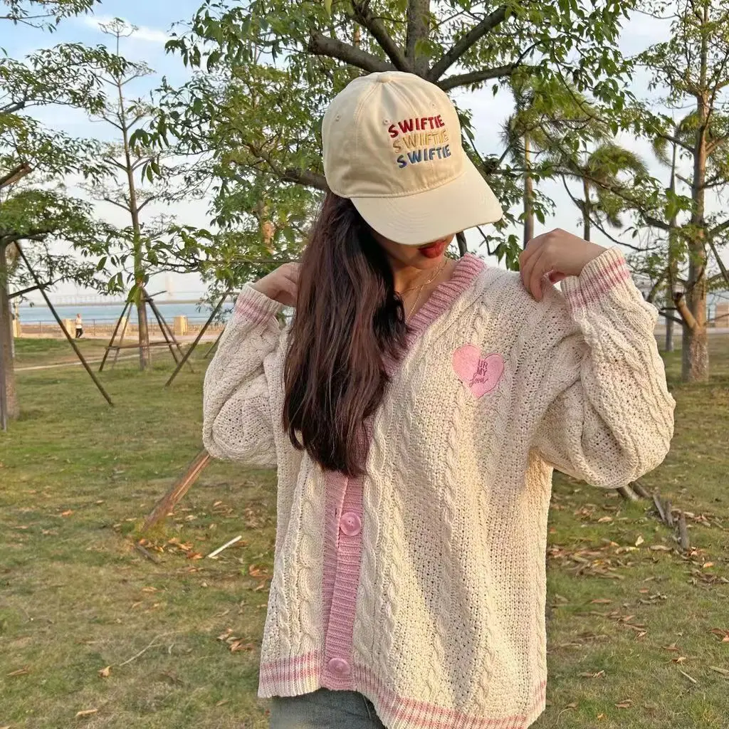 Taylo Swit Cardigan Pink Lover Blue Seagull 1989 Versione Giacca Invernale A Maniche Lunghe 001