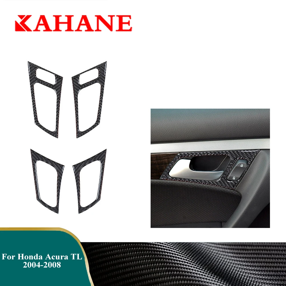 

Interior Accessories Car Door Handle Panel Decorative Trim For Honda Acura TL 2004 2005 2006 2007 2008 Carbon Fiber Stickers