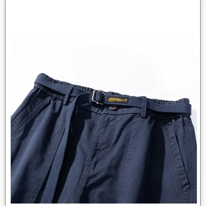 Men's Elastic Pockets Solid Bandage Shirring High Waist Leisure Sports Straight Leg Trousers Spring Autumn Office Lady Pants