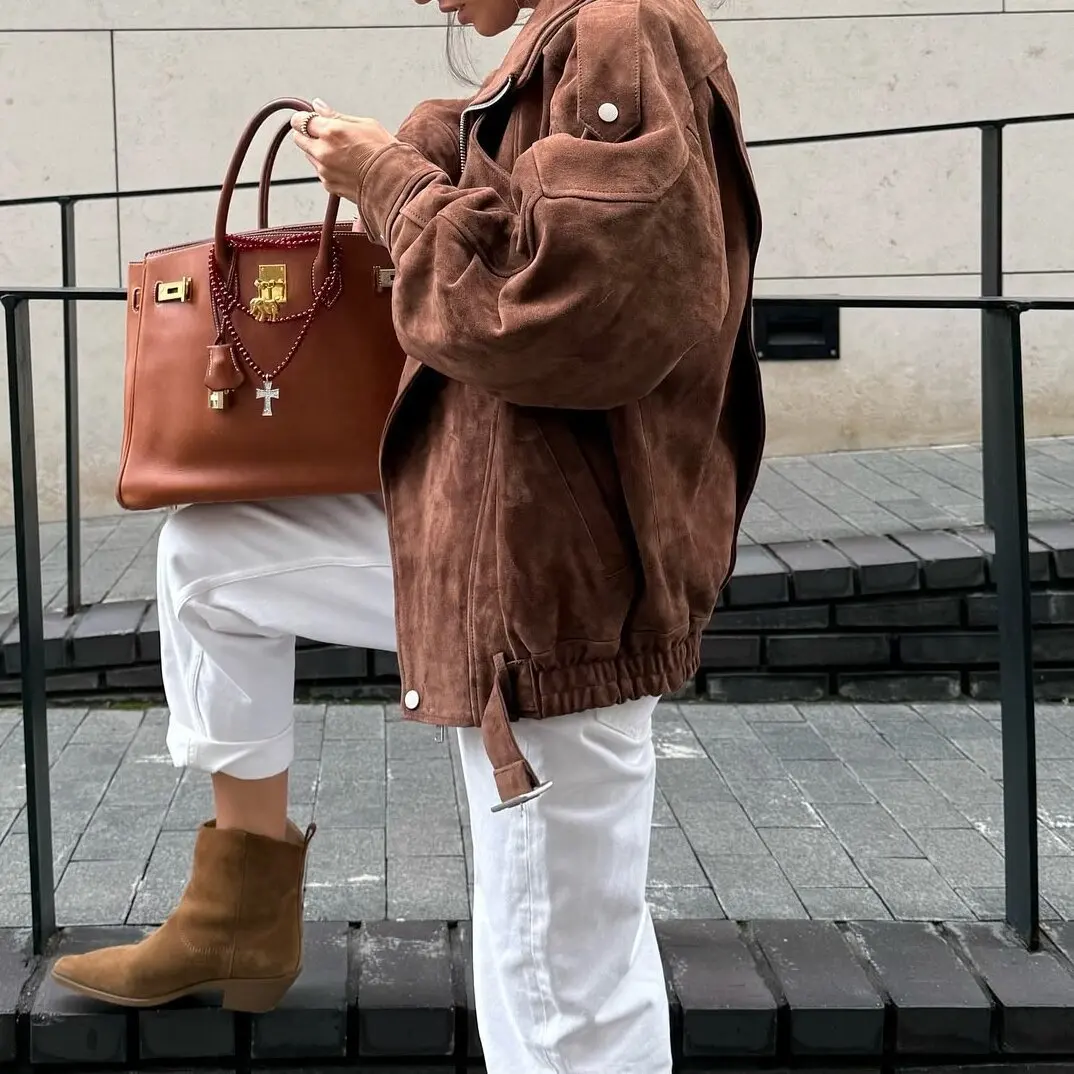 Retro Loose Brown Jacket - Casual European American Style