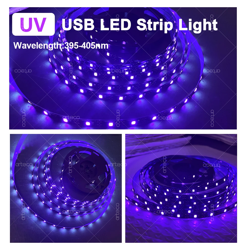 T-SUN Halloween UV-licht, 60 LED zwart verlichtingsarmatuur, 400-405 nm golflengte 2 modi 6000 mAh blacklight voor Halloween decoraties outdoor glow party bodypaint nacht vissen