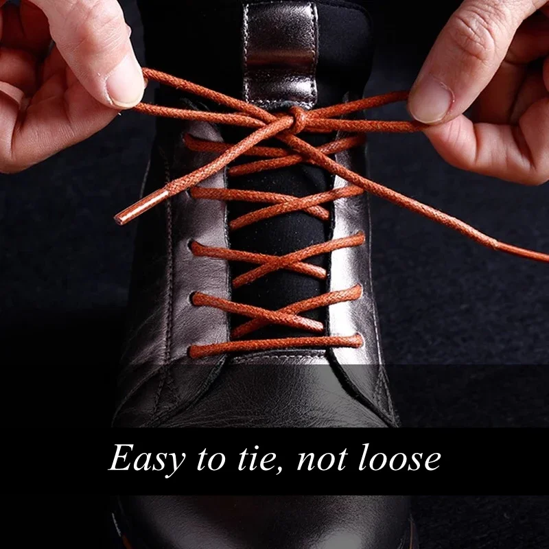 Premium Waxed Cotton and Leather Waterproof Shoelaces