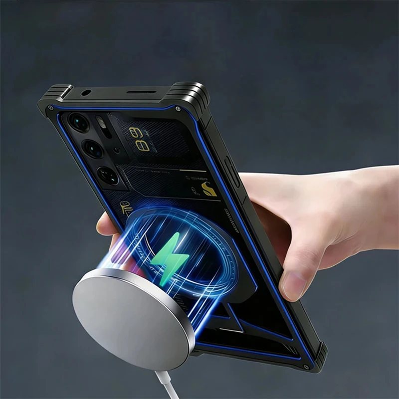 Shockproof Metal Bumper Frame Stand Case with Enhanced Protection