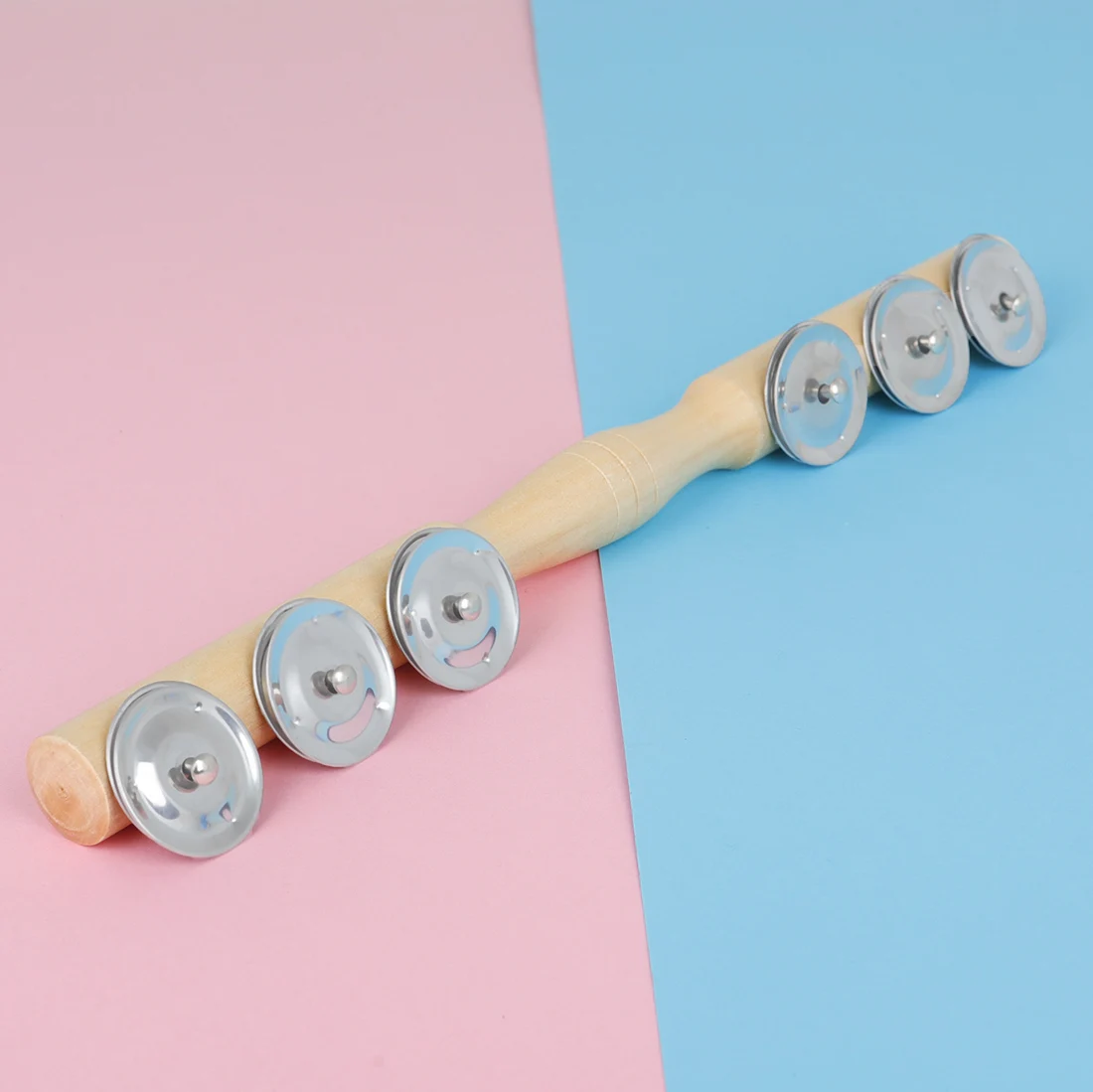 오르프 핸드벨 휴대용 타악기, 음악 애호가를 위한 나무 딸랑이, 어린이 교육용 장난감, 6개의 벨 심벌즈