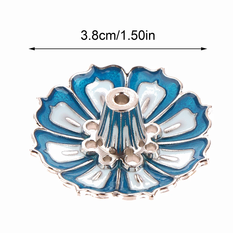 Incense Holder Lotus Alloy Incense Burner Stick Holder Home Buddhism Line Incense Plate Sandalwood Coil Base Delicate Temples Home Decor 1Pc