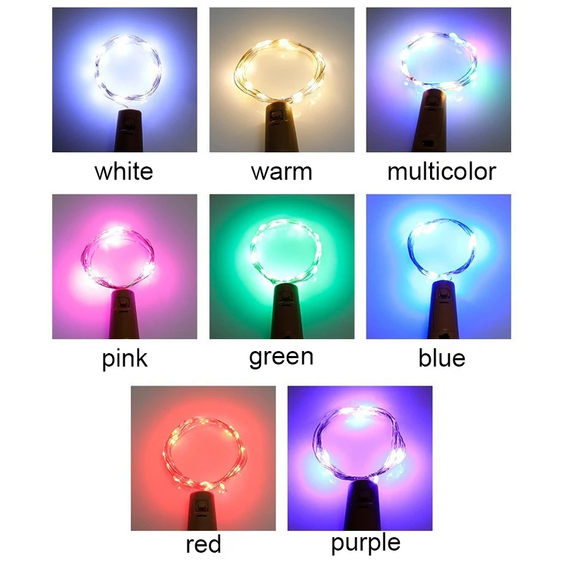 6 stücke 20led Wein Flasche mit Kork Flasche Led String Fairy Lichter Batterie Kork für Party Hochzeit Weihnachten Halloween bar Dekore – Detail 5