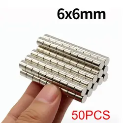 Compact Super Strong Neodymium Magnets - Round Permanent Powerful Magnets (6x6 - 50pcs)