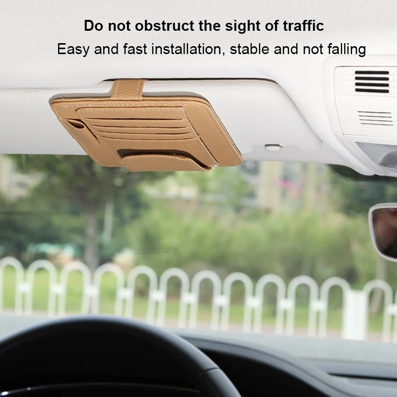 car visor storage bag Car Sun Visor Storage Bag Car Glasses Clip Car Interior Supplies 12.5*15CM Business Card Holder Bill Holder