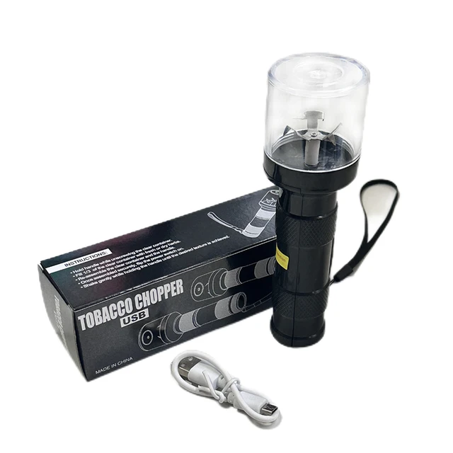 High Qulity Electric Tobacco Dry Herb Grinder for Smoking Flashlight Design Smoke Grass Crusher Grinding Tools Smoke Accessories