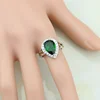 Water Drop 925 Silver Ring Green Cubic Zirconia White CZ For Women Wedding Wedding/Engagement/Party/Gifts Ring 1
