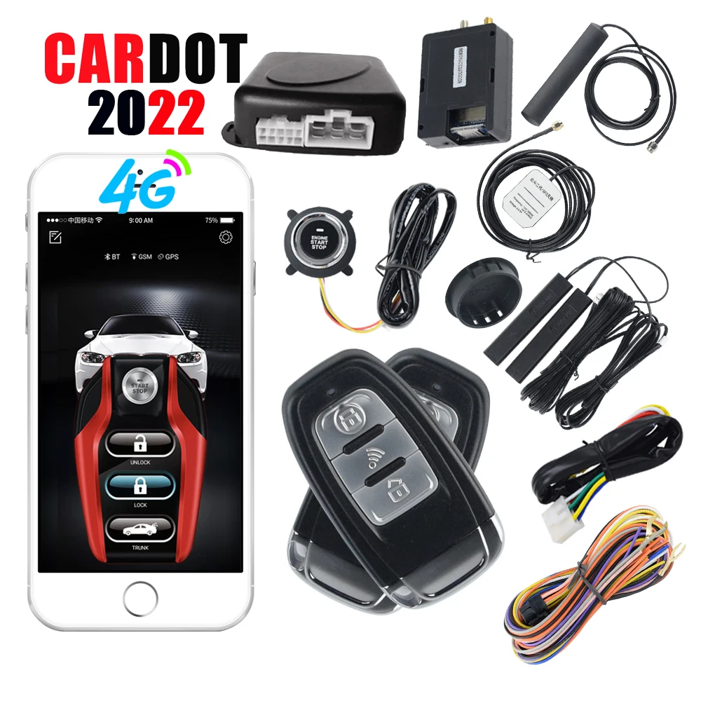 Cardot Free Shipping Remote Start Push Button Start LCD Smart Key Fob Remote Auto Central Lock Car Alarm For Russian Brazil Cars glow plugs Spark Plugs & Ignition Systems