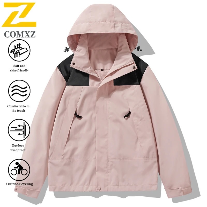 COMXZ Youth Couple's Windbreaker Waterproof Windproof Outdoor Jacket for Hiking Camping Fishing Summer Lightweight Sports Coat