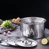 Stainless Steel Food Storage Organizer Can with Lid Round Grains Spice Box Durable Egg Sugar Bowl Stew Pot Home Kitchen Items 4