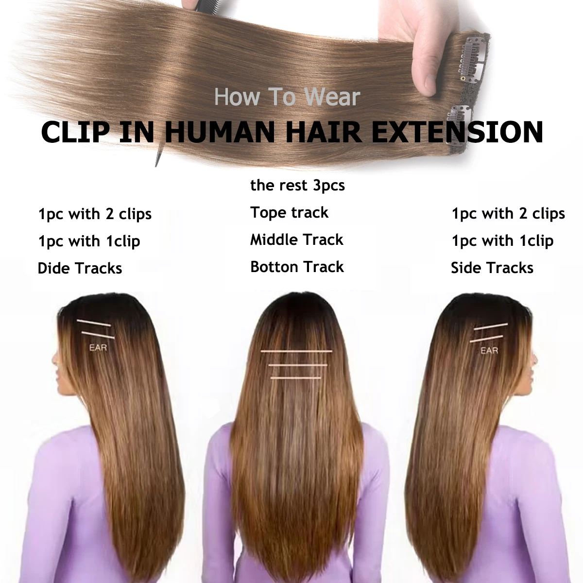 Doreen Clip Hair Caramel Chocolate Brown Clip In Hair Extensions