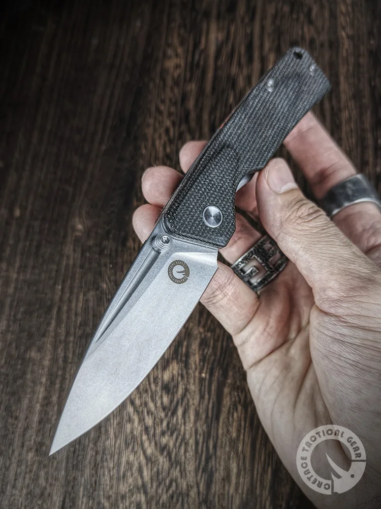 

CRETACE Knives Vipera Series Micarta VG-10 Folding Blade Pocket Knife TC4 Titanium Back Clip EDC Self Defense Combat Pocketknife