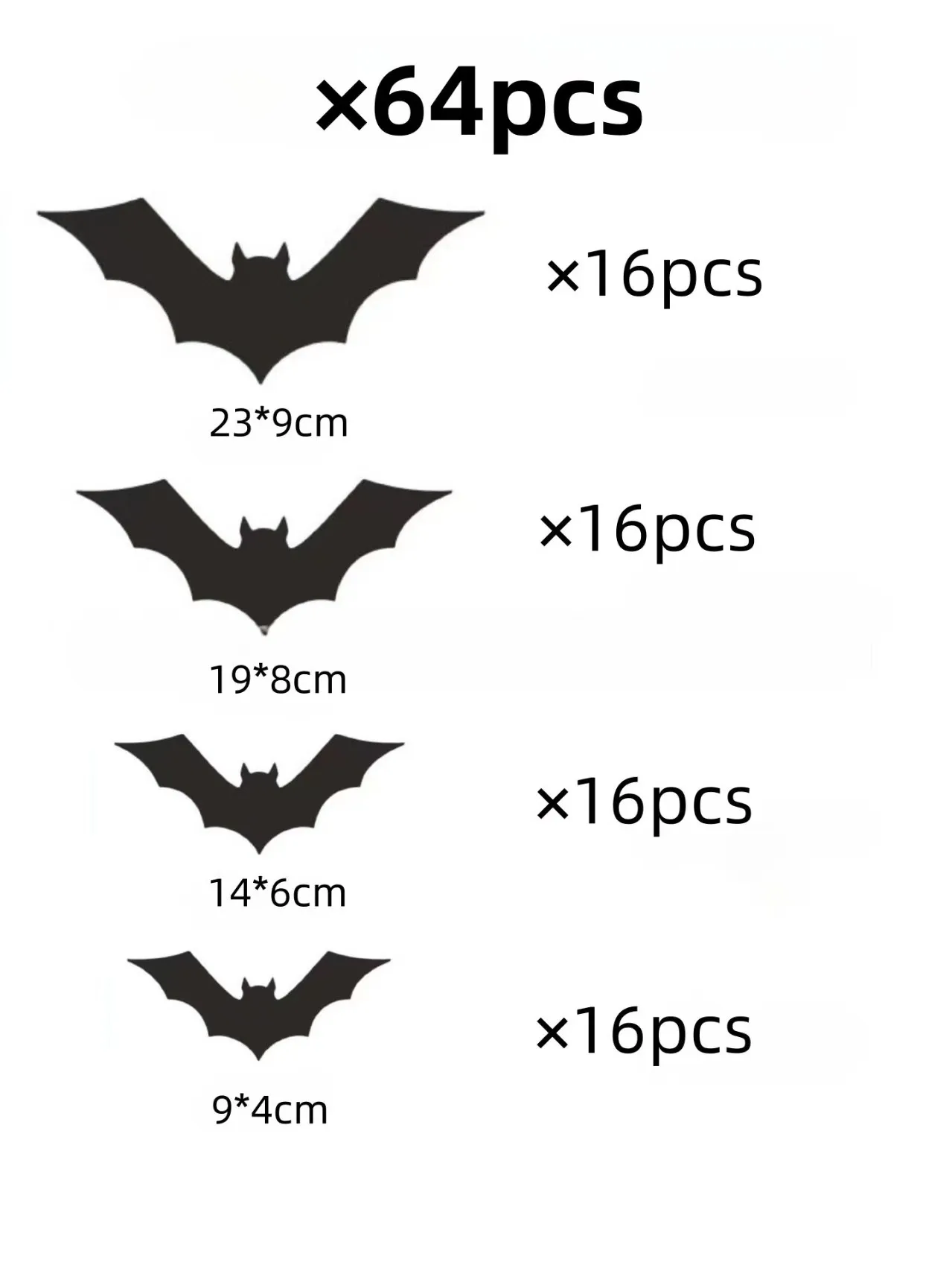 64pcs Black Bat