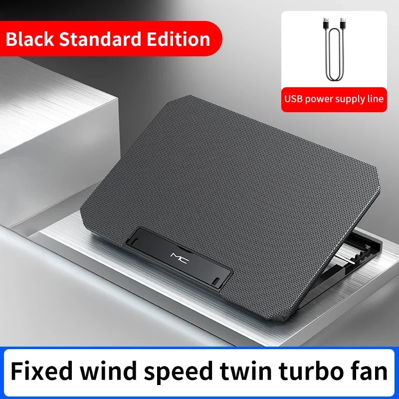 Q100 17inch Gaming Laptop Cooler Fan Led Screen Two USB Port 2600RPM Laptop Cooling Pad Notebook Stand For Laptop fan cooler images - 6