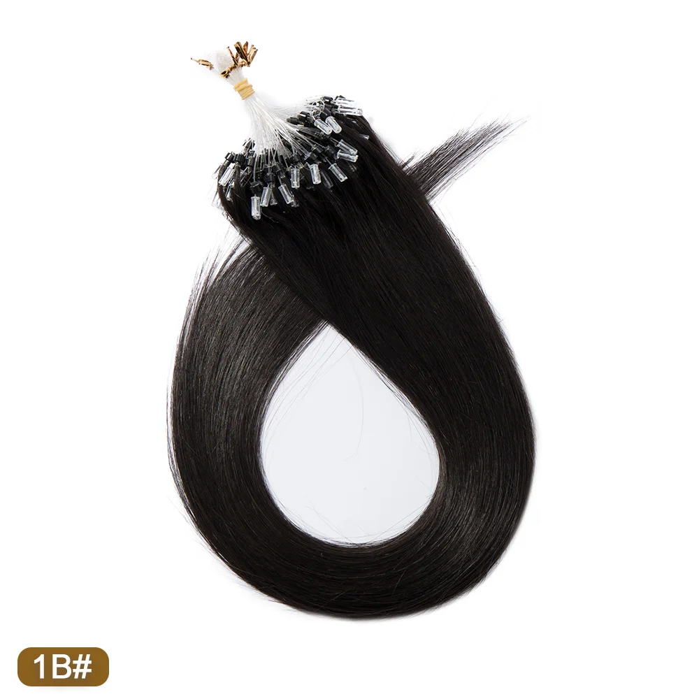 SEGO Mikroring-Haarverlängerungen, Mikroperlen, Echthaar, vorgebunden, kalte Fusion, I-Spitze, Haarteil für Frauen, 50 g, 100 Stränge – Detail 10
