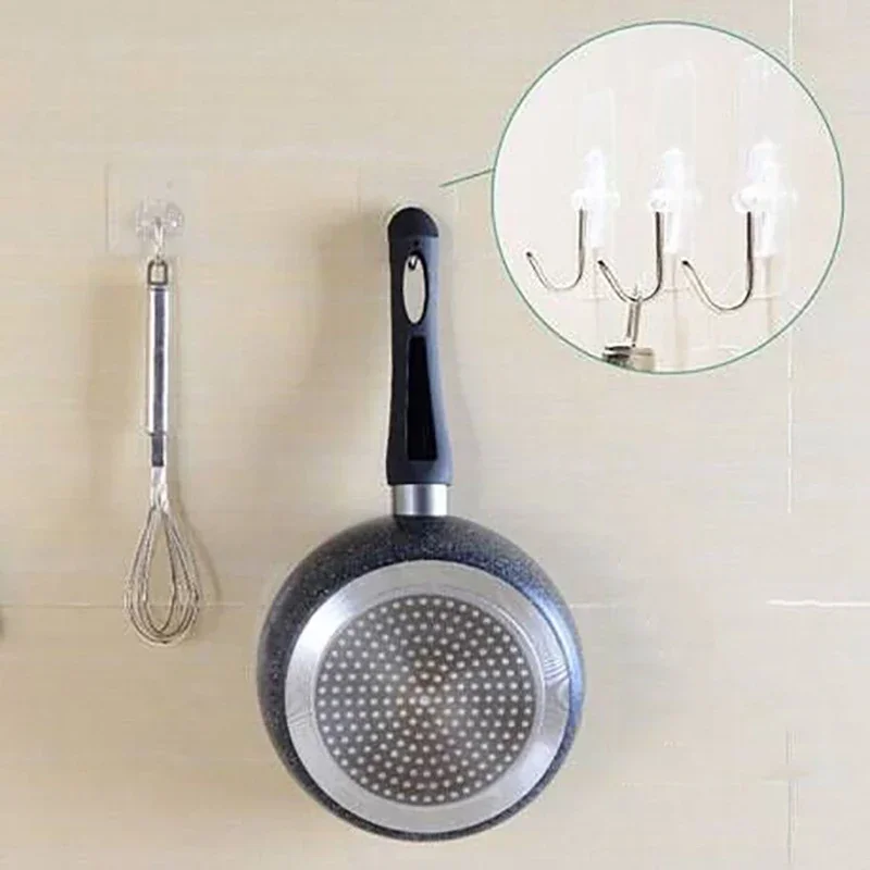 Description Picture 5 of item20Pcs Bathroom hookTransparent Wall Hooks Hangers Self Adhesive Door Wall Hangers Hooks for Key Bag Kitchen Bathroom Accessories