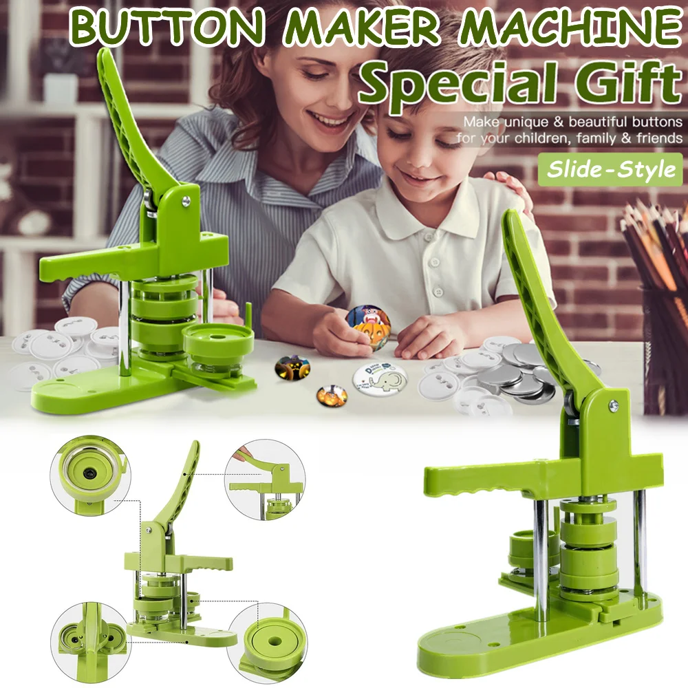 25-58 MM Badge Button Maker Machine Sliding Style DIY Badge Pin Press Interchangeable Mold for Button Pin Making Machine badge maker button maker machine