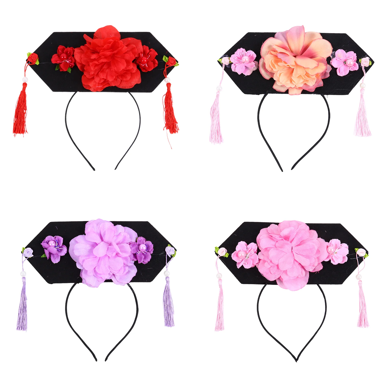 

Girls Dresses Chinese Hair Accessories Qing Dynasty Hair Hoop Ancient Princess Headband Vintage Royal Headpiece Women