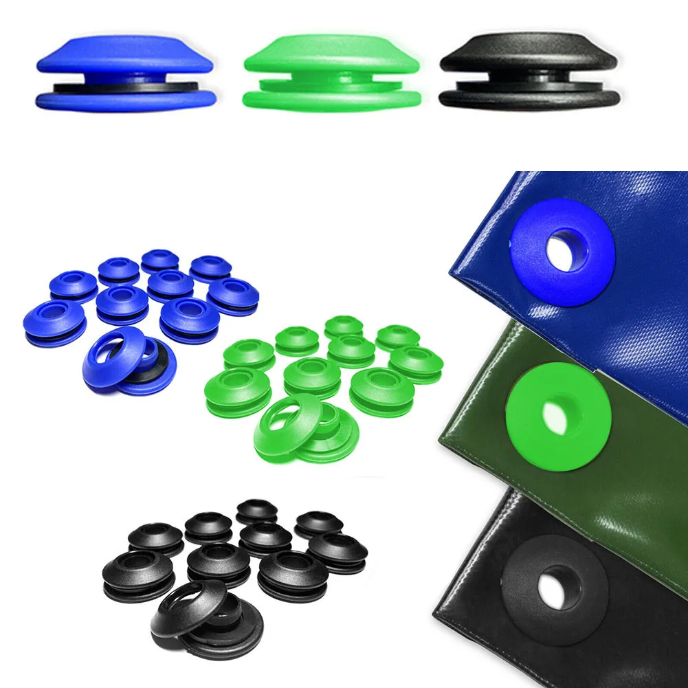 

10/50 PCS Plastic Eyelets Set Round Eyelets Tarpaulin Eyelets Solar Cover Pool Accessories And Parts Blue Green Black