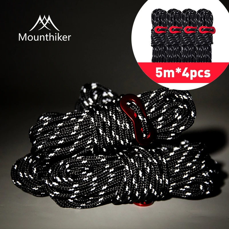 

Mountainhiker Reflective Windproof Rope Tent Rope, Ceiling Pull Rope, 5 meters * 4 pieces