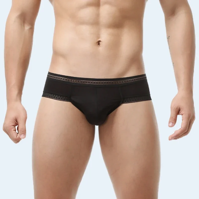 

See Through Briefs Male Ice Silk Seamless Panties Bulge Pouch Underwear Soft Lingerie Men Breathable Underpants Solid Knickers