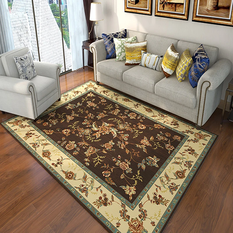 Retro Type Flower Carpet Luxury Large Area Living Room Carpets Comfortable Refreshing Bedroom Rug Art Home Aesthetic Rugs Tapete