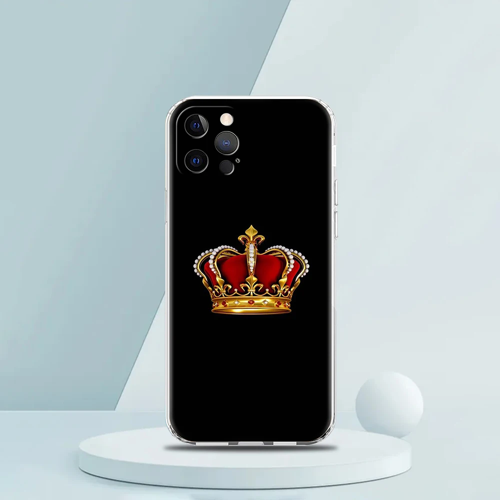 Diamond Crown Transparent Soft Phone Case - Elegant and Durable Protection