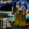12 Pack 17oz Square Glass Bottles with Lids | Swing Top for Beer Home Brewing, Limoncello Storage Liquids w/Brush, Funnel 6